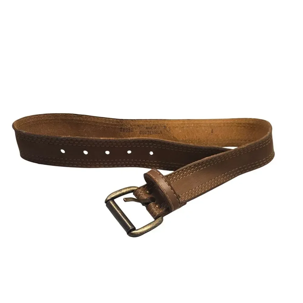 Womens Light Brown Leather Belt Size 33 W 1.25